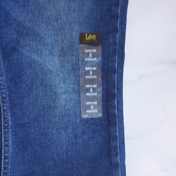 Women's Lee Barely Boot Leg Cropped Boot Cut High Rise Relaxed Fit Denim Jeans - Picture 9 of 15